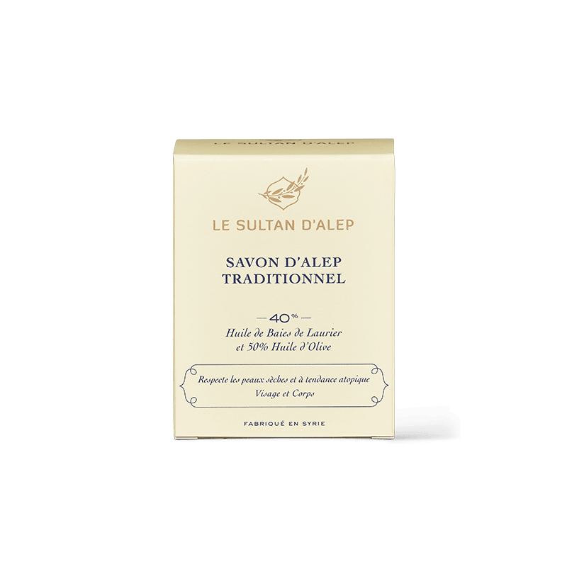 Savon d'Alep, 40% de baies de Laurier, 50% Olive - 200g - Le Sultan d'Alep