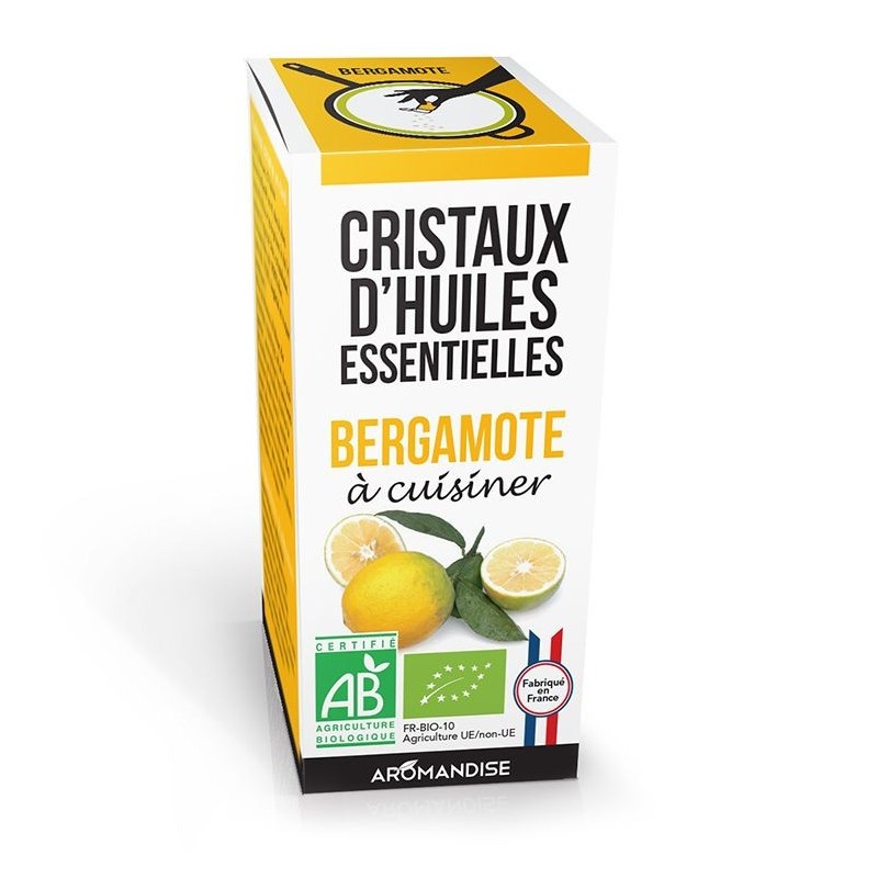 Cristalli di olio essenziale biologico per cucinare, Bergamotto - 10g - Aromandise 