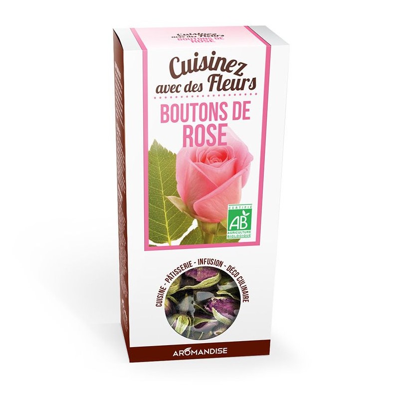 Fleurs à croquer BIO, Bouton de Rose - 30g - Aromandise