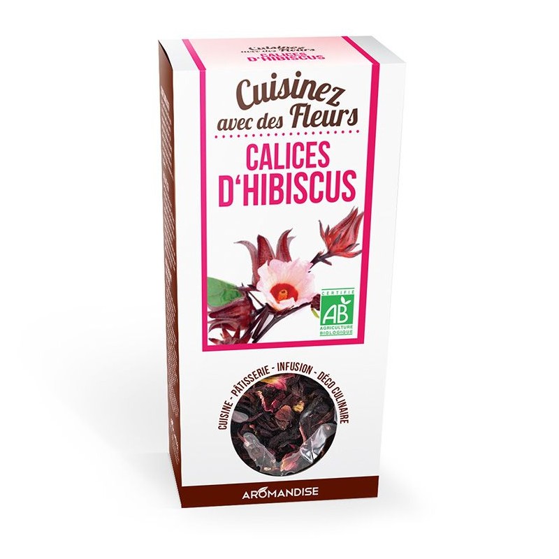 Bio-Blumen zum Essen,  Hibiskus-Blütenblätter - 30g - Aromandise