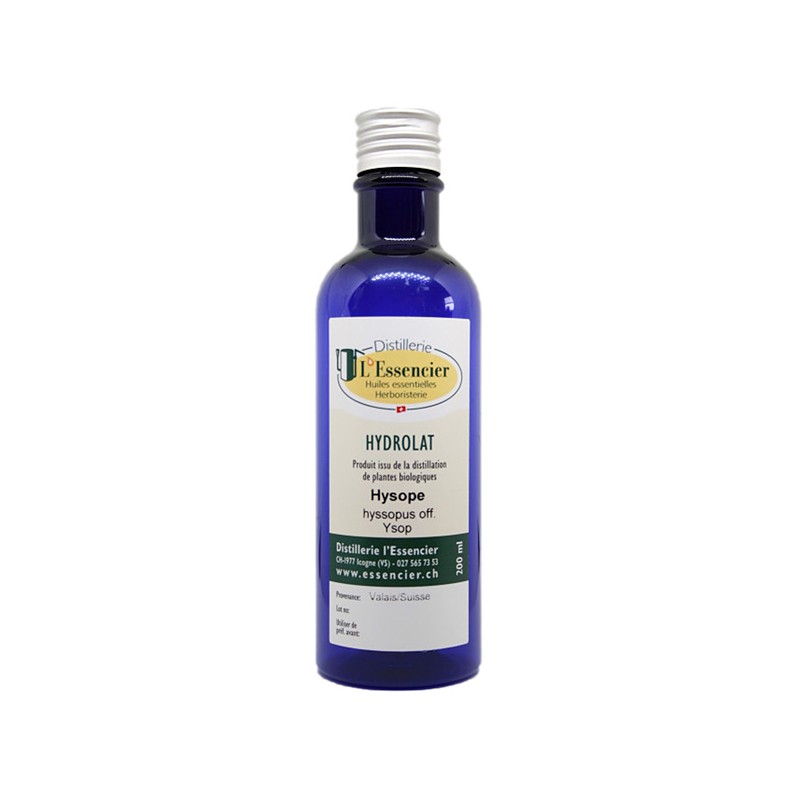 Hydrolat comestible d'Hysope officinale Biologique du Valais - 200 ml - L'essencier