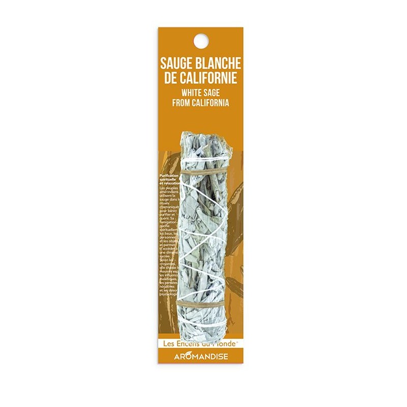 Geflochtener weißer Salbei aus Kalifornien - 13x3,5cm - Les encens du monde
