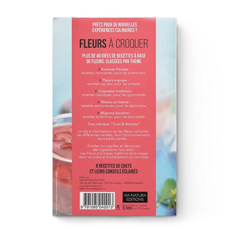 Libro, "Fleurs à croquer" nuove esperienze culinarie - Aromandise (Edizione Via Natura)