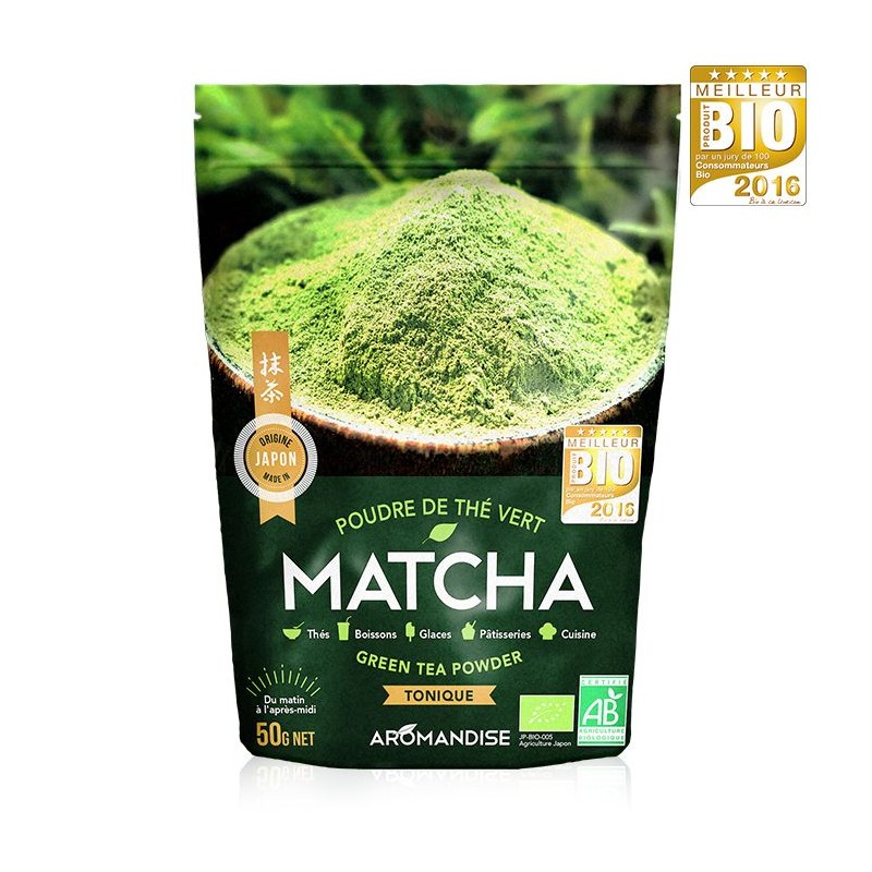 Poudre de thé vert Matcha BIO d'Uji (Japon) - 50g - Aromandise