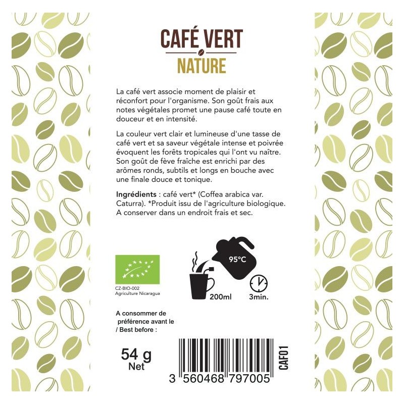 Café vert BIO en sachets, Nature - 18 sachets, 54g - Aromandise