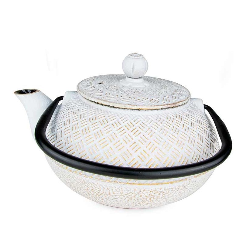 Teekanne aus Gusseisen, TAMAYUKI weiß, mit Filter aus Edelstahl - 0,8 Liter - Aromandise