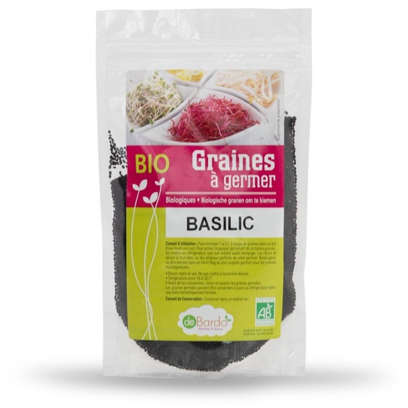 Graines à germer de Basilic BIO - 100g - De Bardo