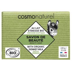 Sapone al Latte di asina Bio + Olio Essenziale di Verbena Bio - 100g - Cosmo Naturel