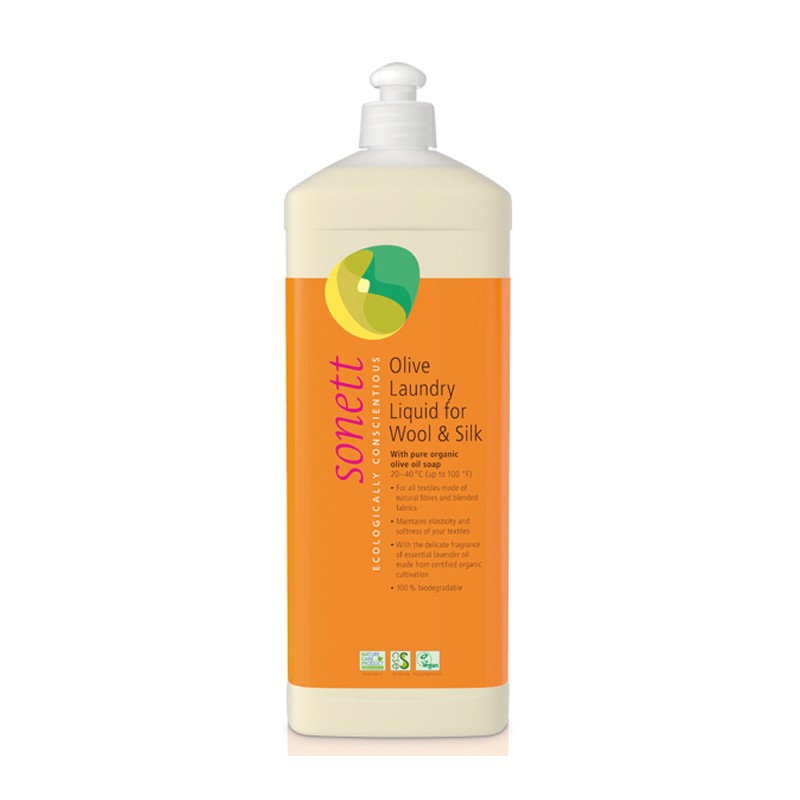 Detergente liquido ecologico, Lana e seta con sapone all'olio d'oliva - 1000ml - Sonett