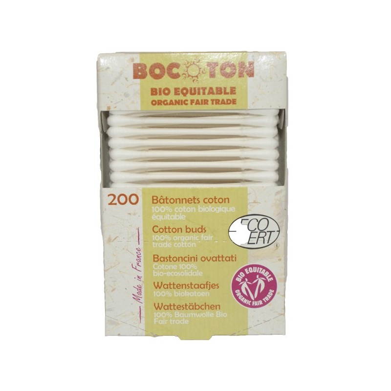 200 Bastoncini ovattati - Cotone 100% bio-ecosolidale - Bocoton