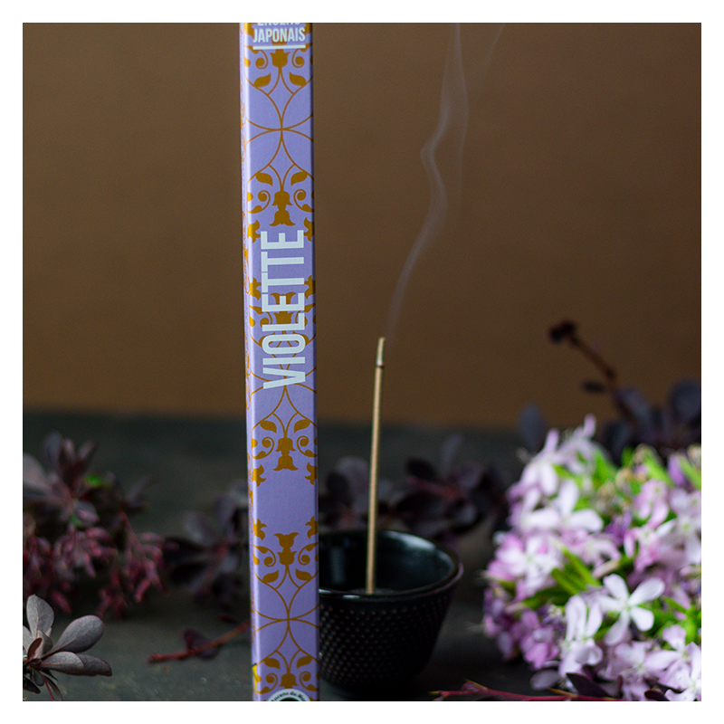 Encens japonais "Découverte", la qualité à petit prix, Violette - 12x 50min. - Les Encens du monde