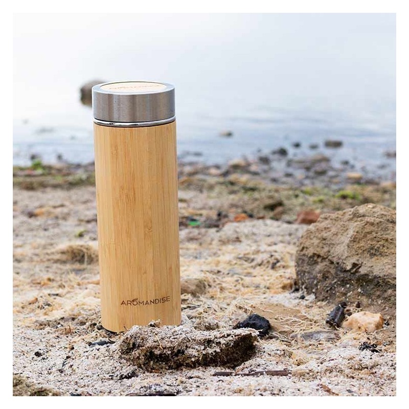 Fiaschetta di bambù con doppia parete e filtro in acciaio inossidabile per le vostre infusioni - 450ml - Aromandise