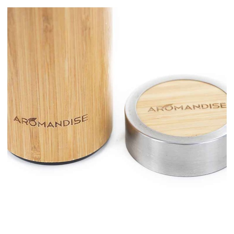 Fiaschetta di bambù con doppia parete e filtro in acciaio inossidabile per le vostre infusioni - 450ml - Aromandise