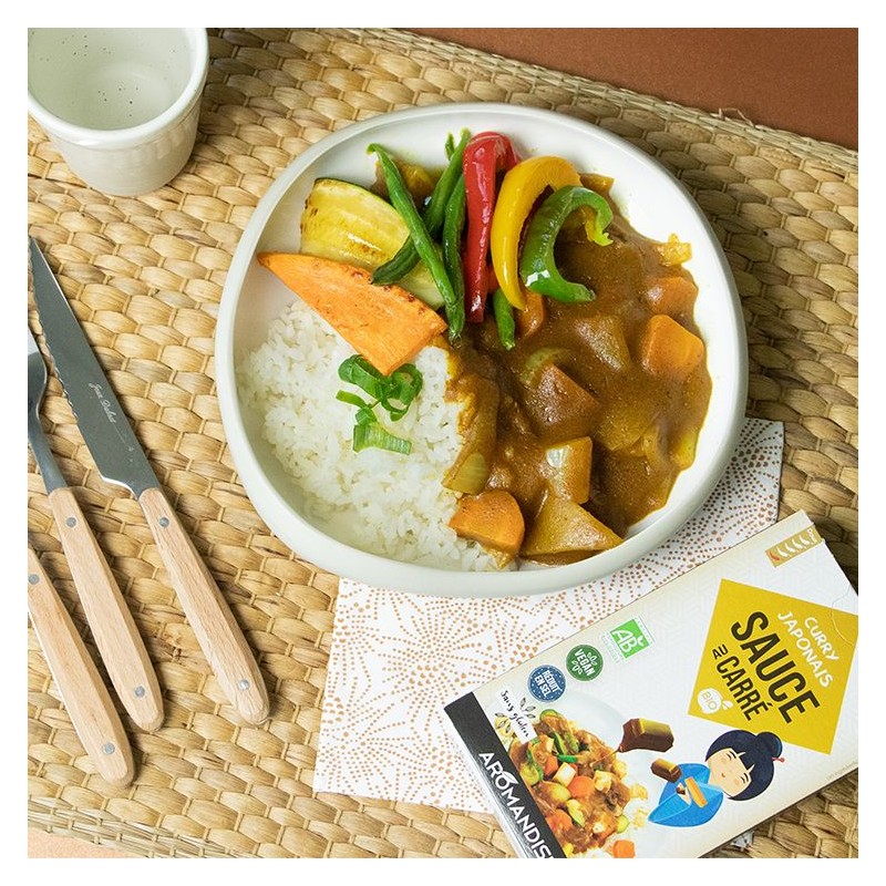 Sauce au carré BIO, Curry Japonais - 90g, 5 portions - Aromandise