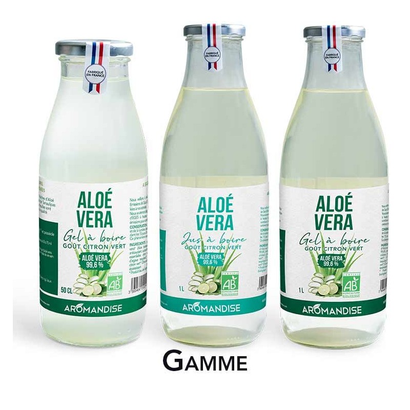 Gel à boire d'Aloe vera et citron vert - 0,5 litre - Aromanidse
