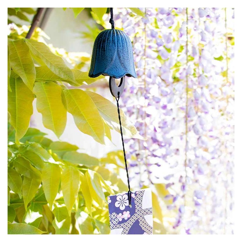 Jouet du vent japonais en fonte, Muguet - Bleu - 1 pce - Aromandise