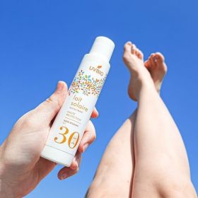 Lait solaire BIO, résitant à l'eau, Haute protection - Indice 30, 100ml - UVBIO