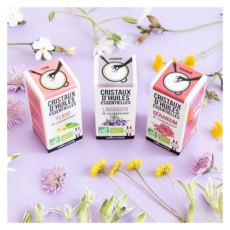 Cristaux d'huiles essentielles BIO à cuisiner, Ylang - 10g - Aromandise