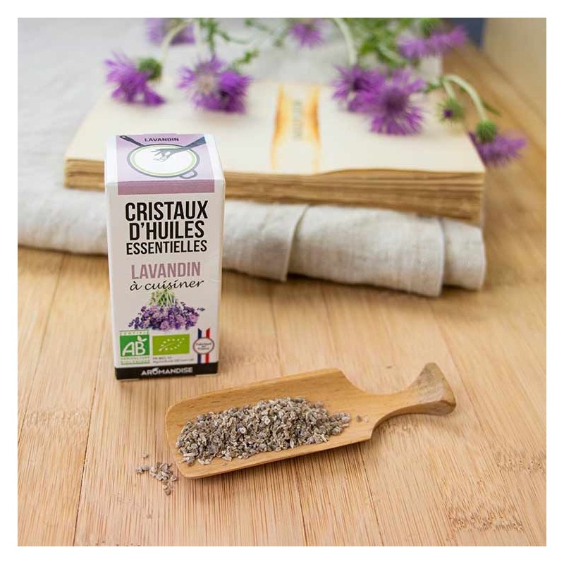 Cristaux d'huiles essentielles BIO à cuisiner, Lavandin - 10g - Aromandise