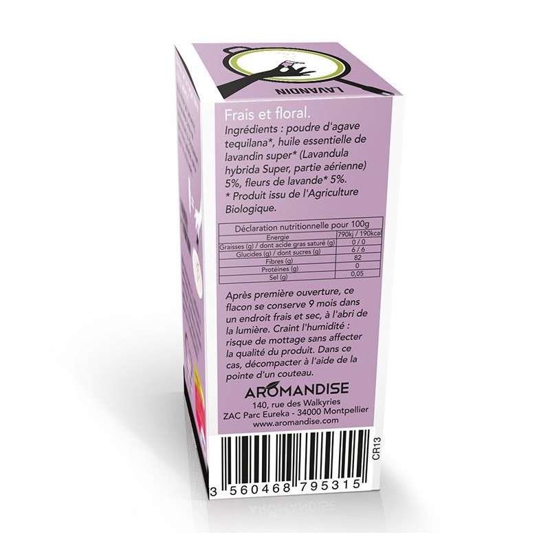 Cristalli di olio essenziale biologico per cucinare, Lavandin - 10g - Aromandise