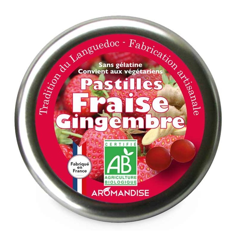Traditionelle Pastillen aus dem Languedoc, mit Erdbeeren und Ingwer - 45g - Aromandise