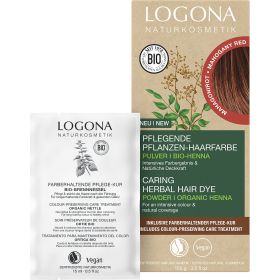 Poudre de coloration végétale BIO (Reflets, brillance et volume) - Brun acajou - 2x50g - Logona