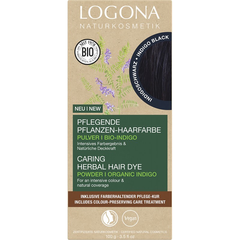 Colorante vegetale organico in polvere BIO 101 - Nero intenso - 2x50g - Logona