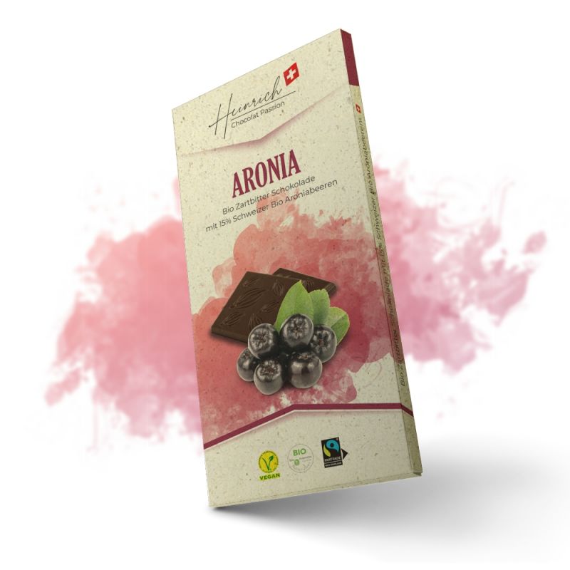 Chocolat noir BIO avec 15% de baies d’aronia séchées Suisses - Heidi Chocolaterie Suisse