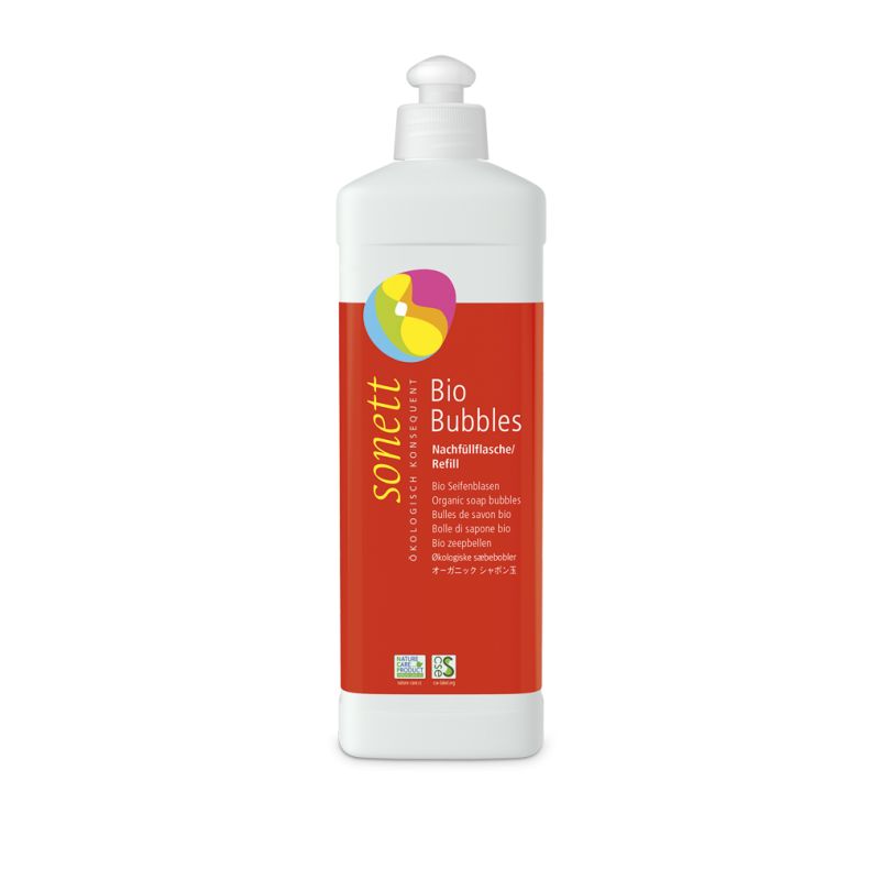 Bolle di sapone organico e biodegradabile, bottiglia di ricarica - 500ml - Sonett