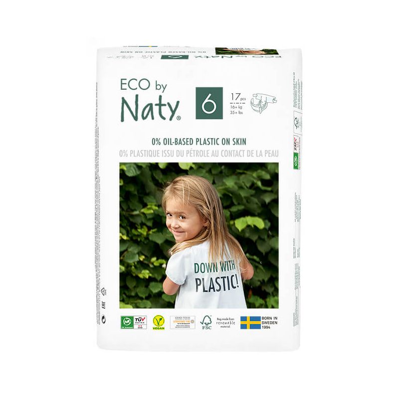 Eco Couches – Taille 6 Junior,  16+ kg - (Jumbo pack) 17 pcs - Naty