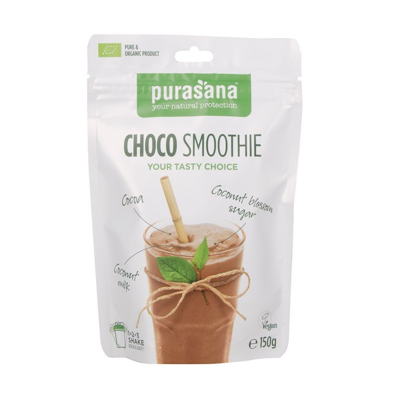 Frullato di cioccolato sano e biologico in polvere - 150gr - Purasana