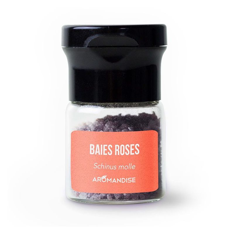 Cristaux d'huiles essentielles BIO à cuisiner, Baies roses - 10g - Aromandise