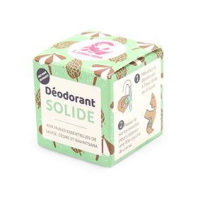 Déodorant solide BIO, Boisé aux huiles essentielles de sauge, cèdre et ravintsara - 30g - Lamazuna
