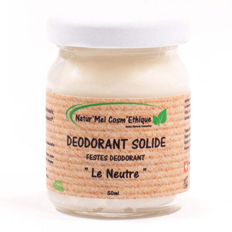 Crema deodorante svizzera e biologica, Neutro (senza oli essenziali) - 50ml - Natur'Mel Cosm'Ethique