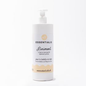 Liniment 100% naturel Suisse à l'huile de tournesol, légèrement parfumé - Bouteille en verre 500ml - Essentialis