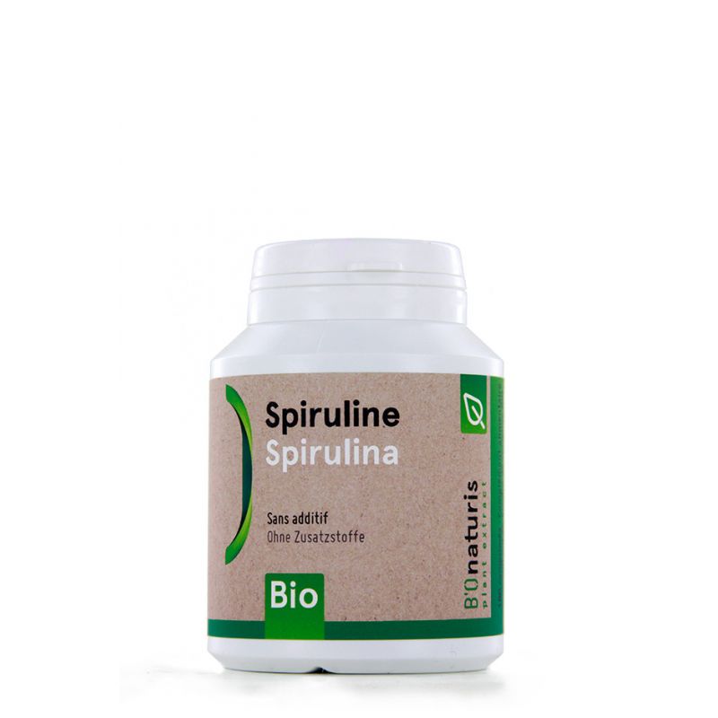 Spiruline BIO,  Renforcement immunitaire, carences, acides aminés, ... - 180 comprimés (500 mg) - BIOnaturis