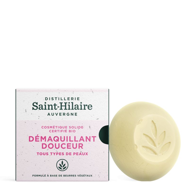 Fester, sanfter Make-up-Entferner BIO, 100% natürlich und mit pflanzlicher Butter angereichert - 50g - Saint-Hilaire