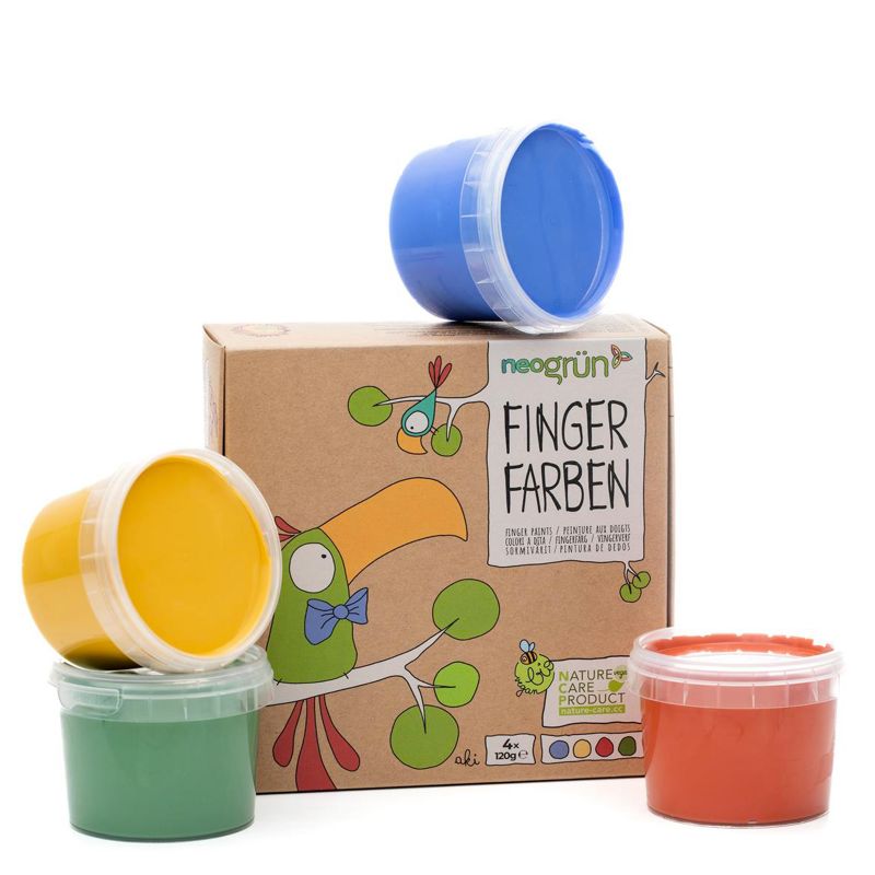 Fingerfarben für Kinder, umweltfreundlich und sicher - MOD, 120g - neogrün