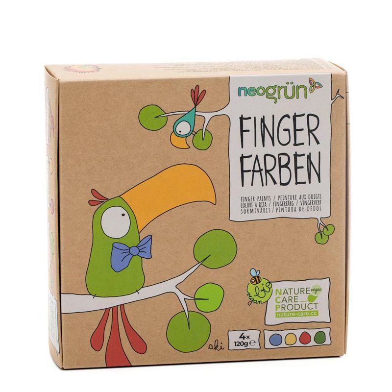 Fingerfarben für Kinder, umweltfreundlich und sicher - MOD, 120g - neogrün