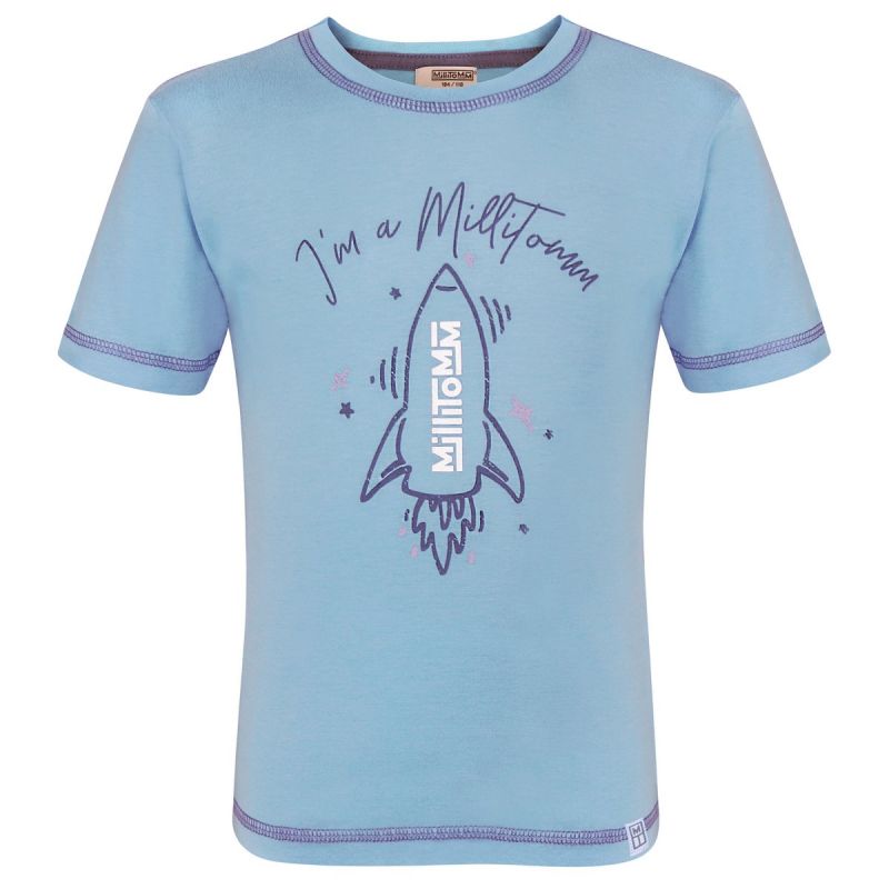 Nachhaltiges "Rakete" T-Shirt für Kinder (entworfen in Deutschland, hergestellt in Portugal) - 4 Größen, 2 bis 9 Jahre - MilliTo