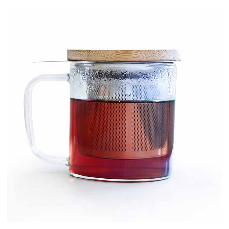Mug en verre borosilicate avec couvercle et filtre intégré - 0,35L - Aromandise