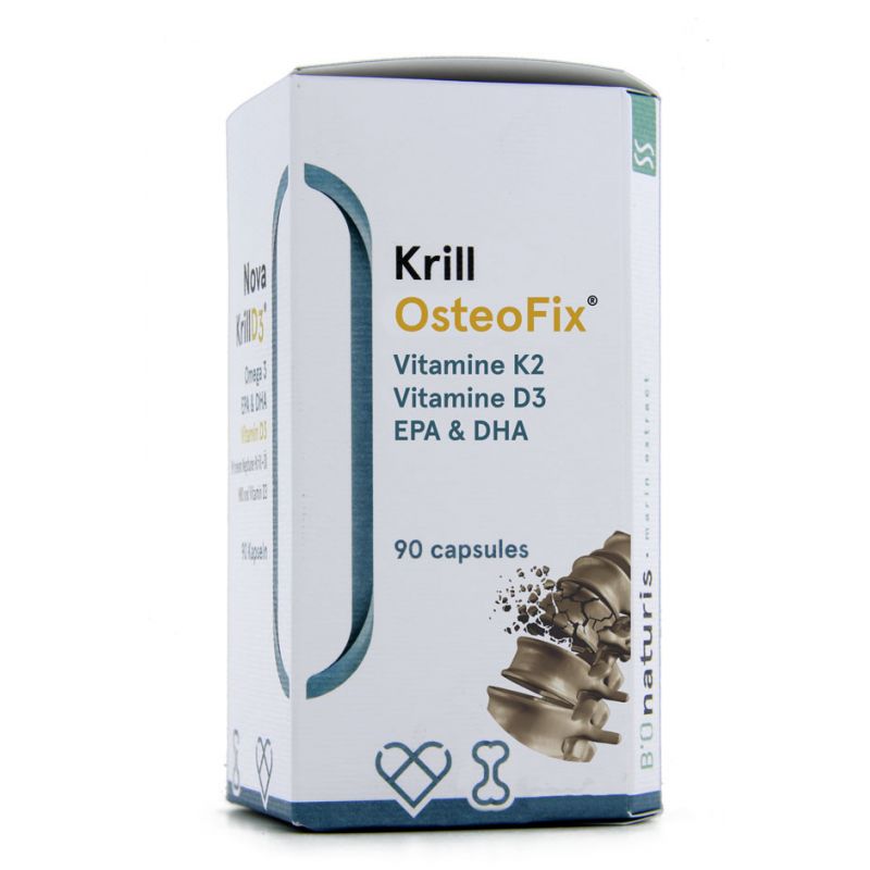 Krill OsteoFix: Oméga 3, EPA, DHA, Vitamine D3 & K2 - 90 Licaps - BIOnaturis