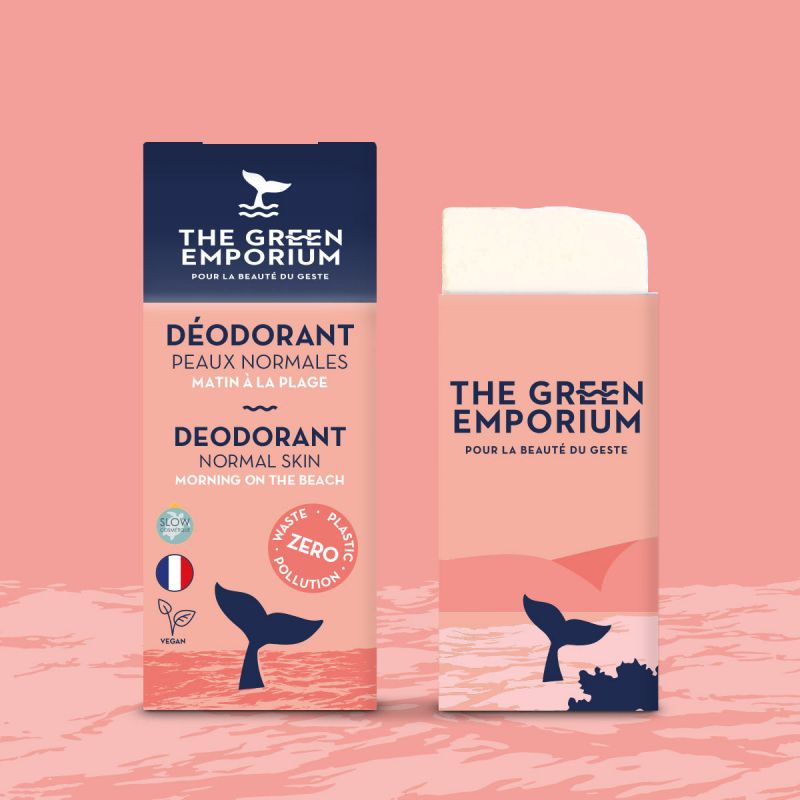 Déodorant solide peaux normales, Matin à la plage - 60ml - The Green Emporium