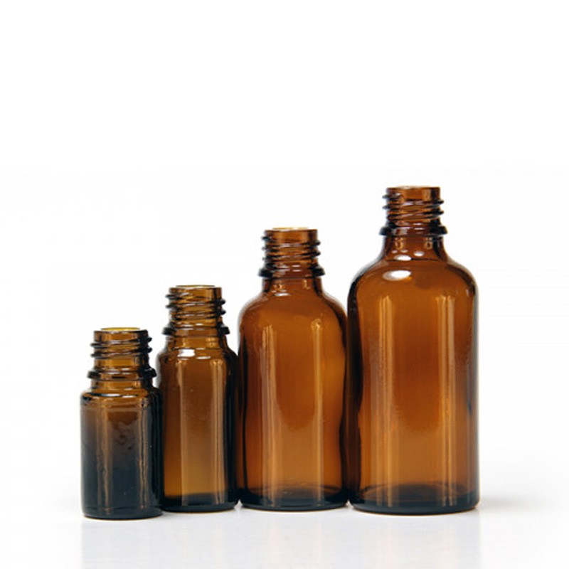 Bottiglie di vetro marrone (con vari tipi di tappi come opzione DIN18) - 1  pezzo da 5ml