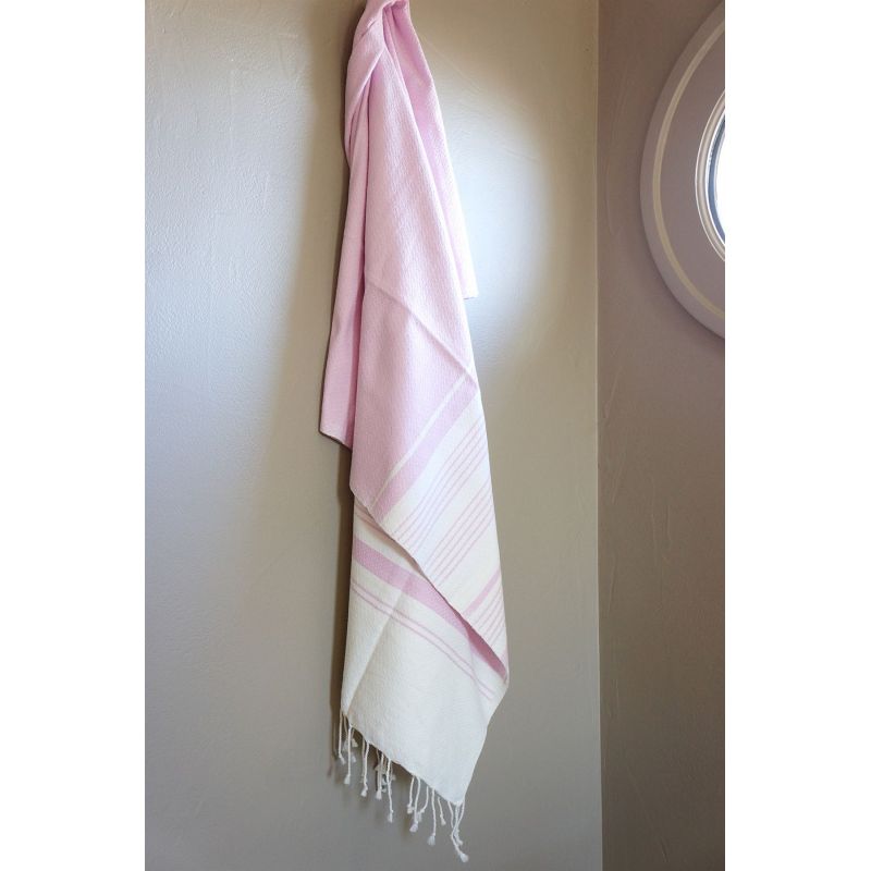 Fouta aus biologischer Baumwolle, Kollektion White Sand, White & Ginger - 90x160cm - Karawan