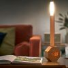 Sveglia portatile e lampada da tavolo, legno di ciliegio, Octagon One Plus - Gingko Design