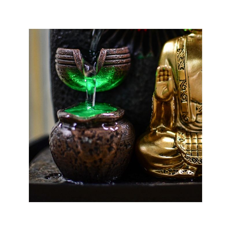Fontaine à eau - Bouddha Bhava (avec statue & éclairage LED) - Zen'Light