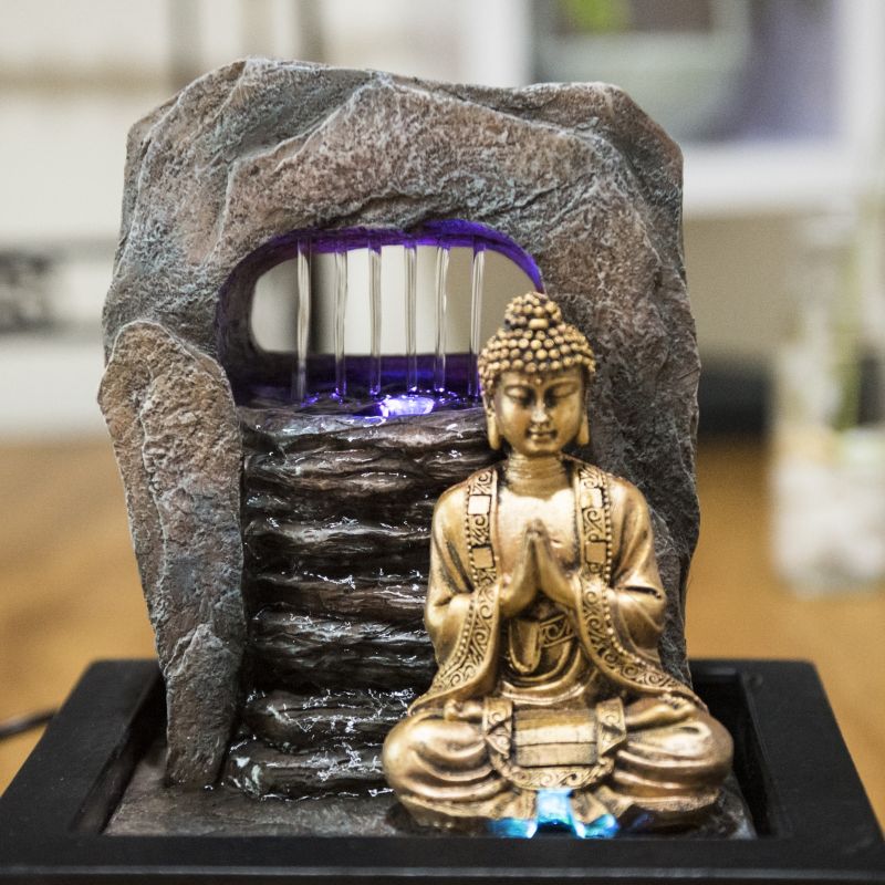 Fontaine à eau - "Zen Dao" (avec bouddha & éclairage LED) - Zen'Light