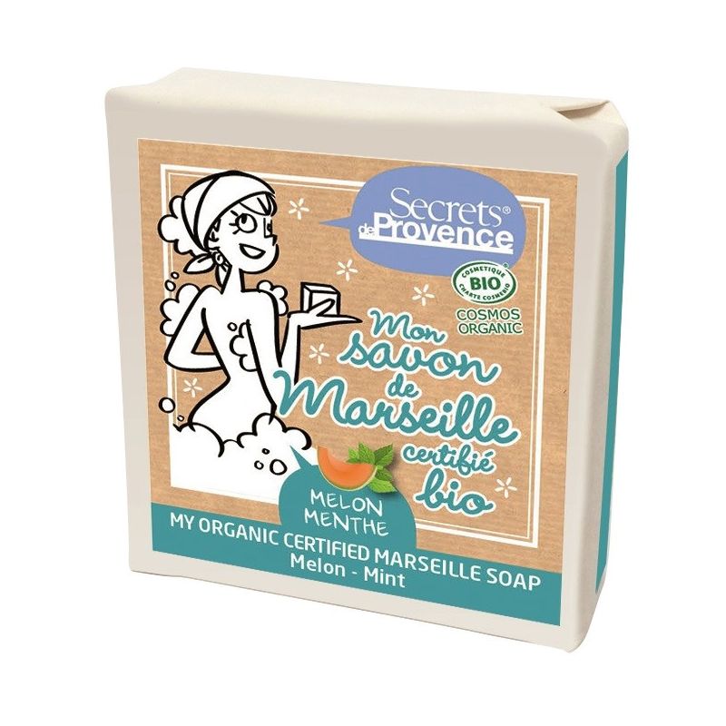 Mon Savon de Marseille BIO, Melon & Menthe - 100g - Secrets de Provence