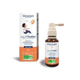 1,2,3 Vitalität für den ganzen Tag, für Kinder ab 3 Jahren - Acerola, Hagebutte & Schwarze Johannisbeere - Spray 30ml - Dietarom